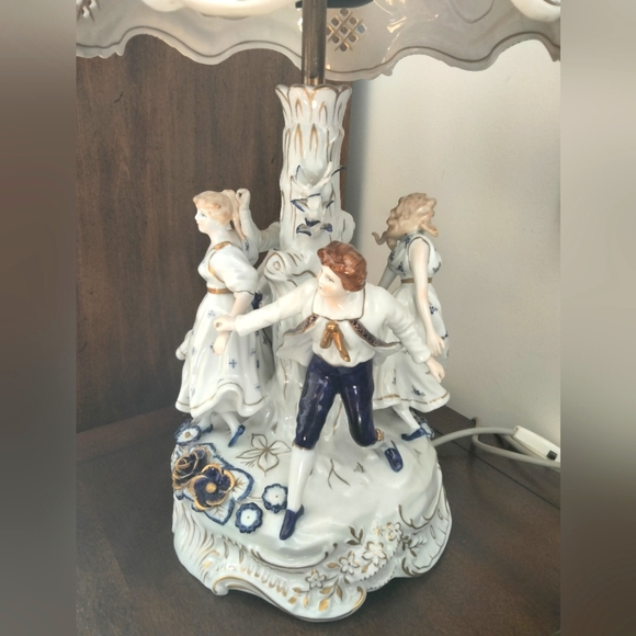 Antique German Von Schierholz Porcelain Lamp - Picture 4 of 5